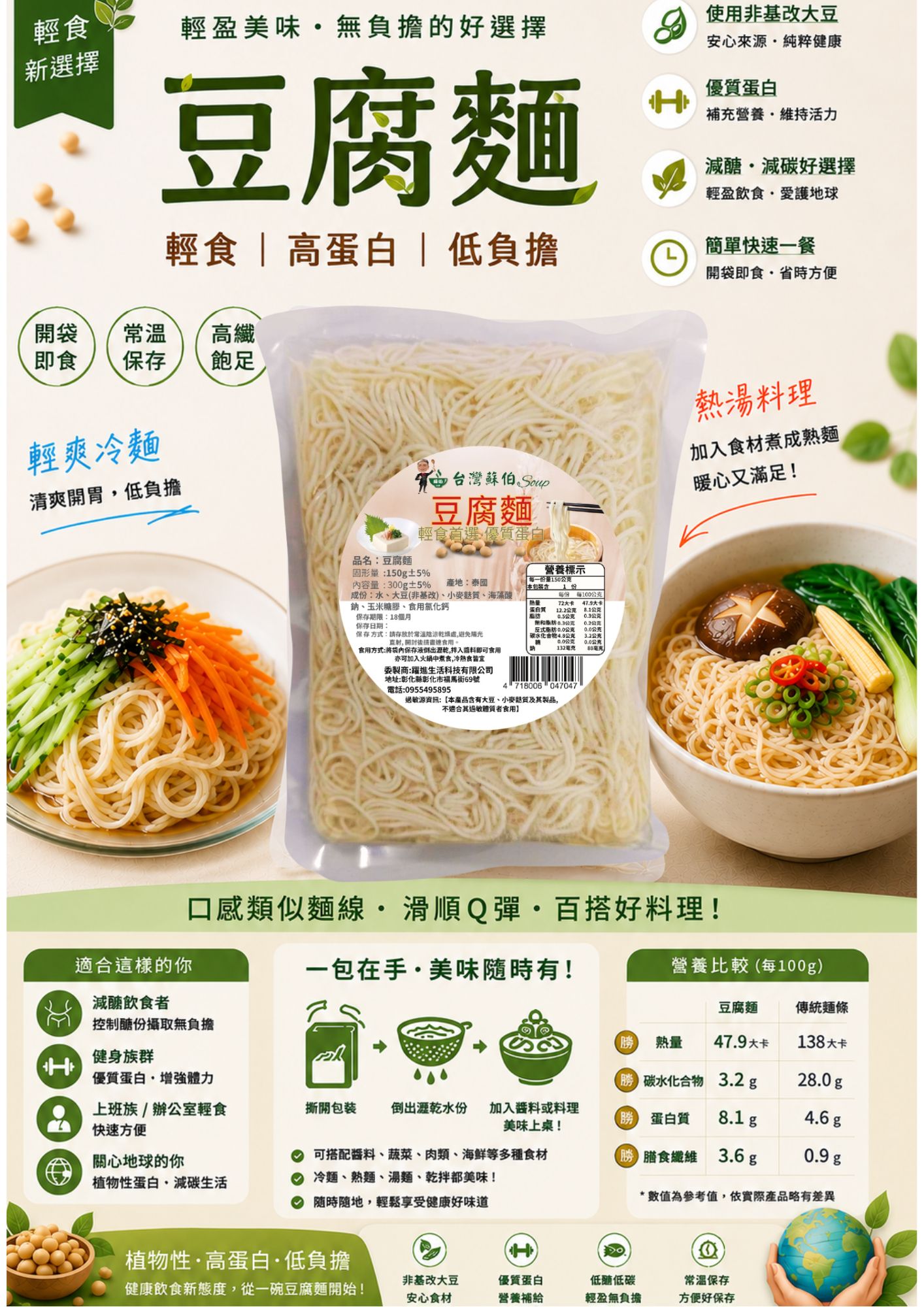 蘇伯 豆腐麵 輕食 減醣 