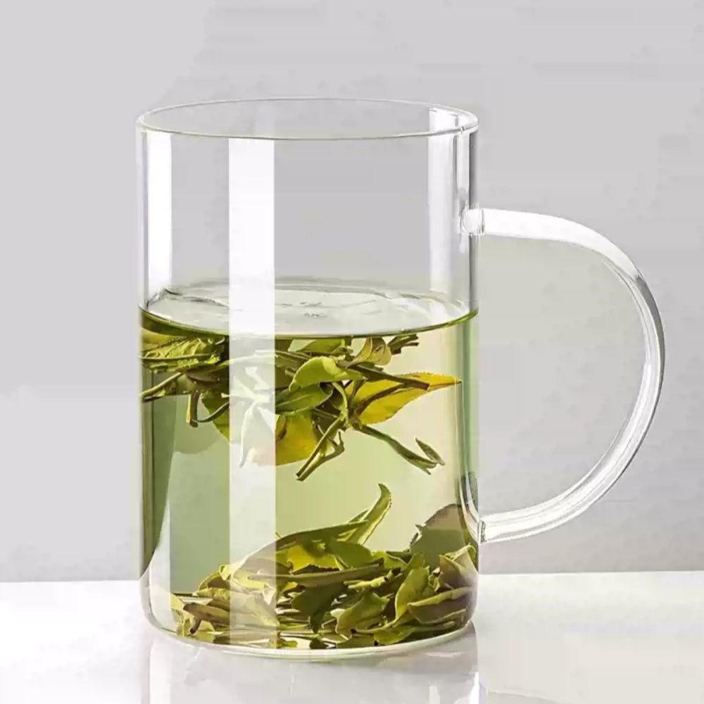 1000ml 超大容量高硼矽玻璃水杯 耐熱透明附蓋茶杯 居家辦公泡茶杯