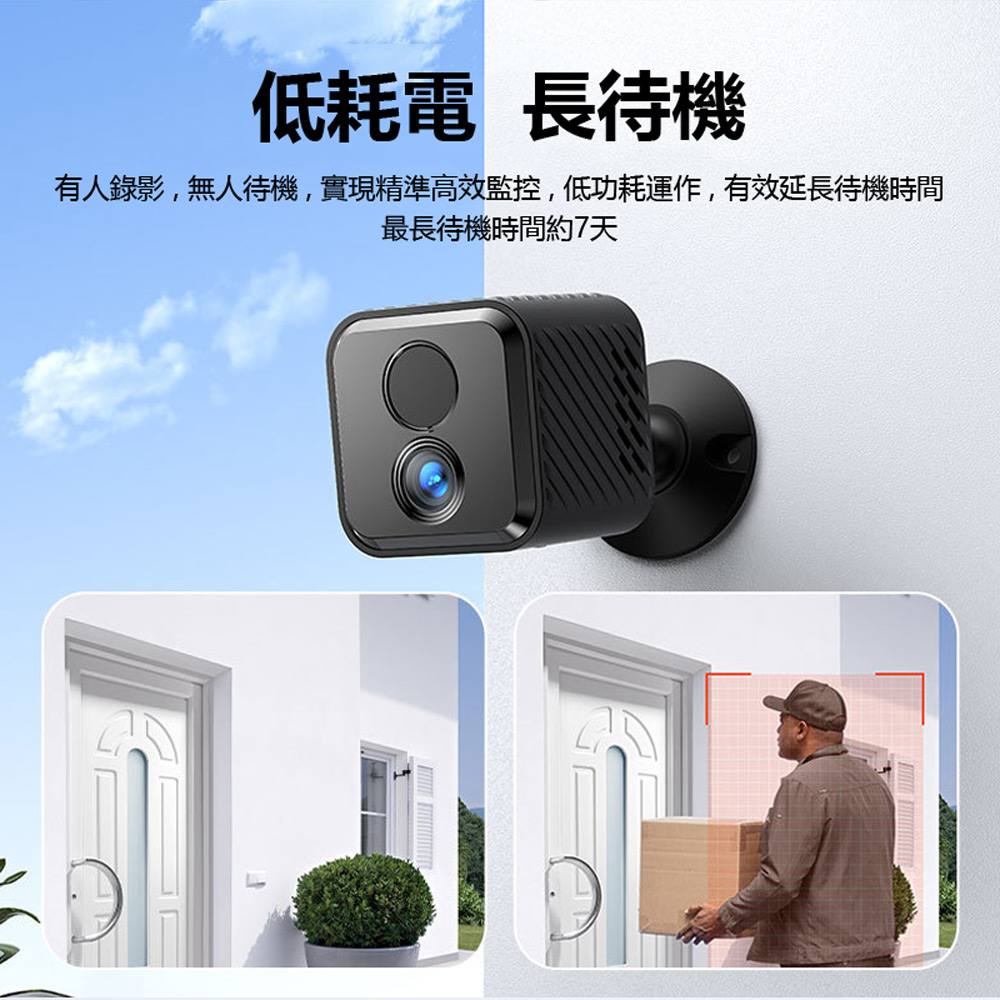 監控王 S27 WiFi無線智慧低耗電7天待機 可拆式旋轉支架小方塊型夜視監控網路攝影機(手機遠端監控)