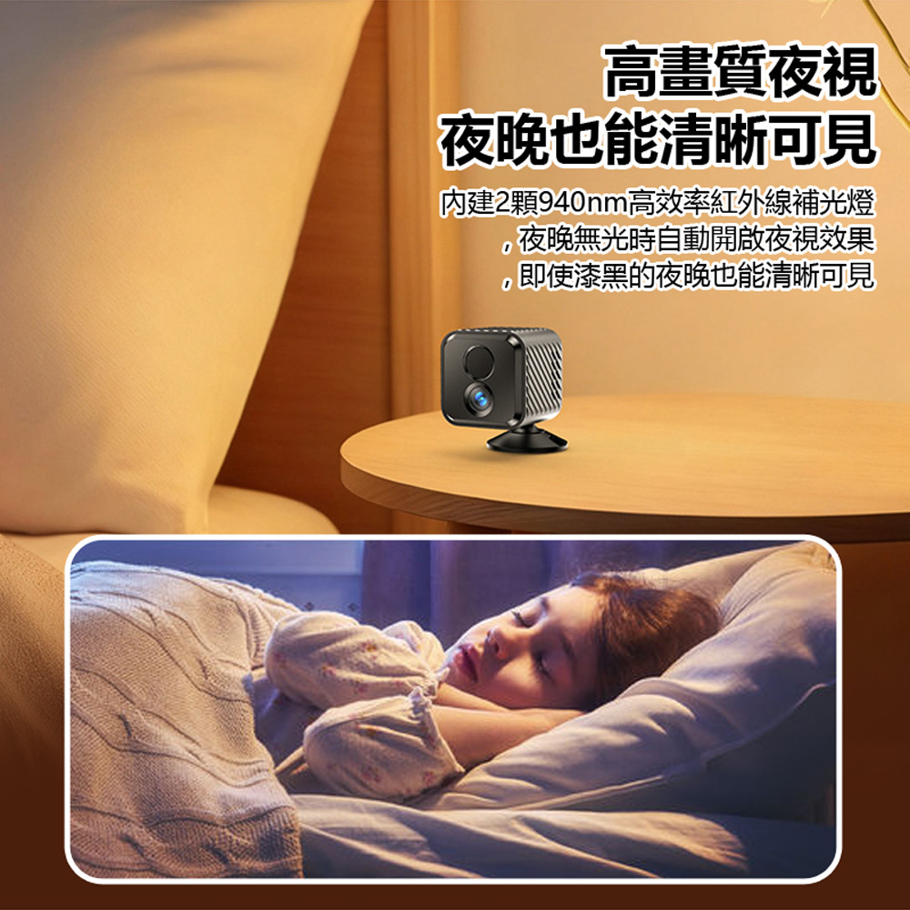 監控王 S27 WiFi無線智慧低耗電7天待機 可拆式旋轉支架小方塊型夜視監控網路攝影機(手機遠端監控)