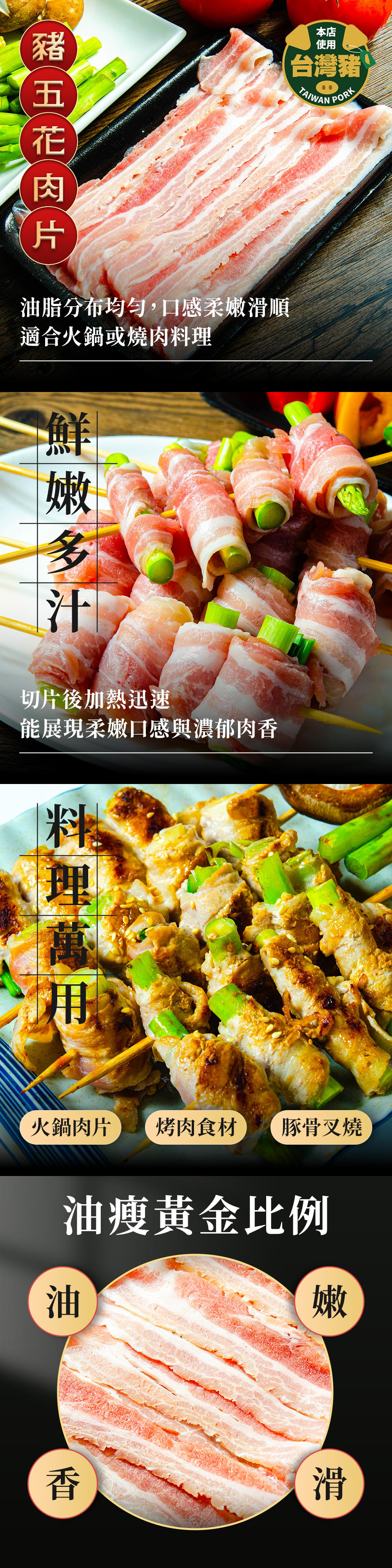 【鮮綠生活】台灣豬五花燒烤肉片250g 烤肉片 烤肉 燒烤 火鍋 肉片 