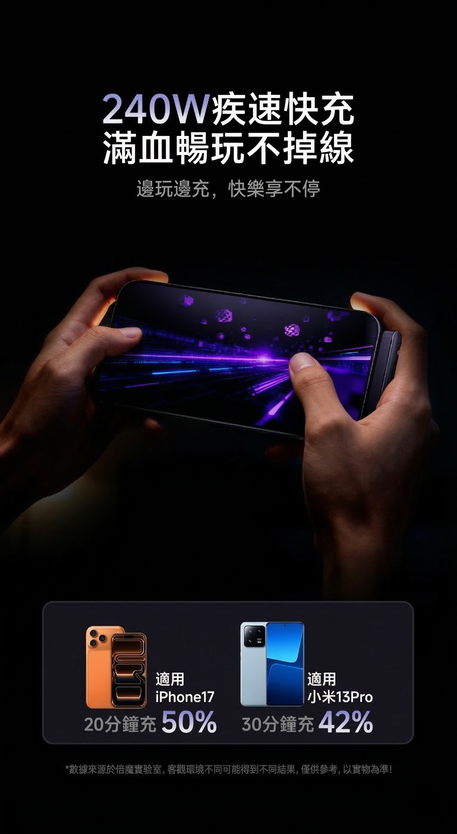 【倍魔】240W手機支架充電線