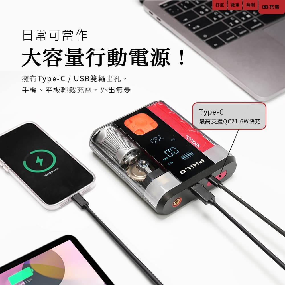 行車救援王STP12 PRO二代 救車x打氣多功能機