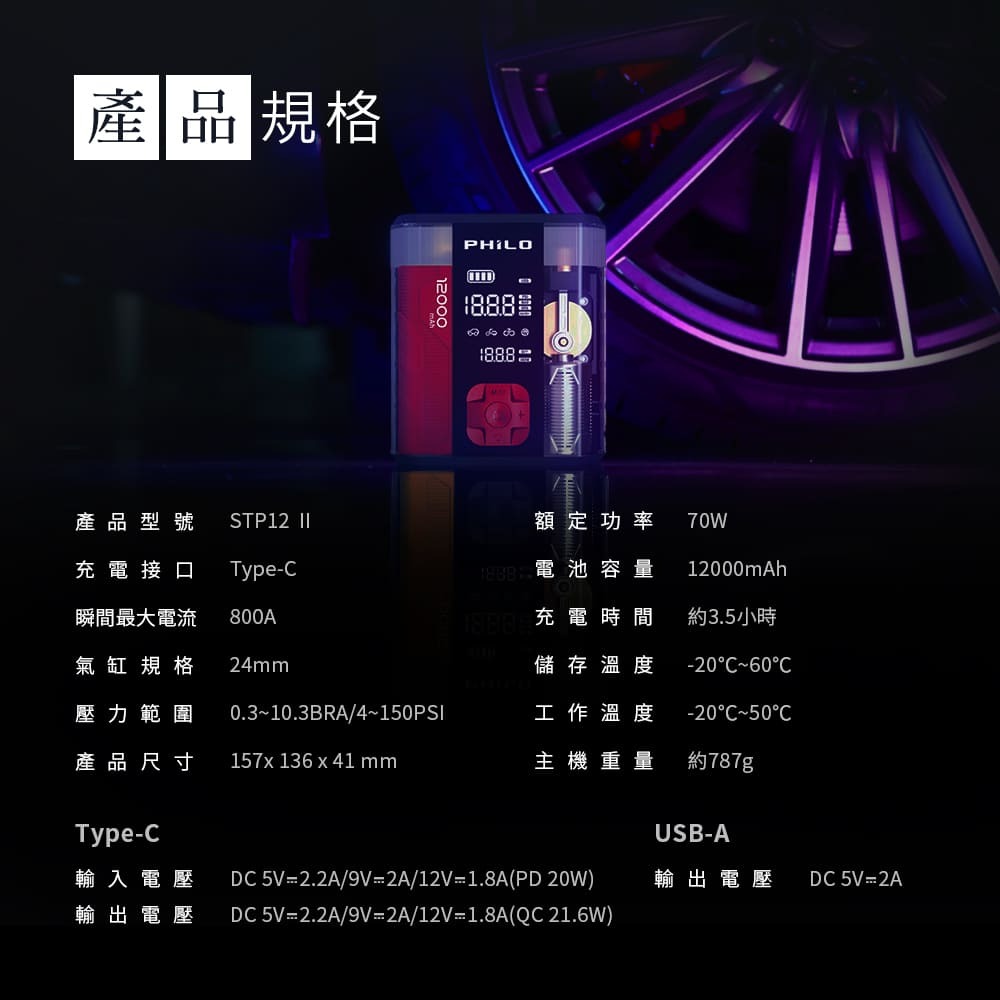 行車救援王STP12 PRO二代 救車x打氣多功能機