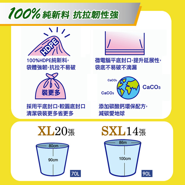 【妙潔】無心捲取式(黑)清潔袋(XL/SXL)