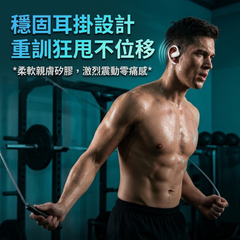 【FitLoop】開放掛耳式健身運動耳機 重訓跳繩不脫落 親膚防汗
