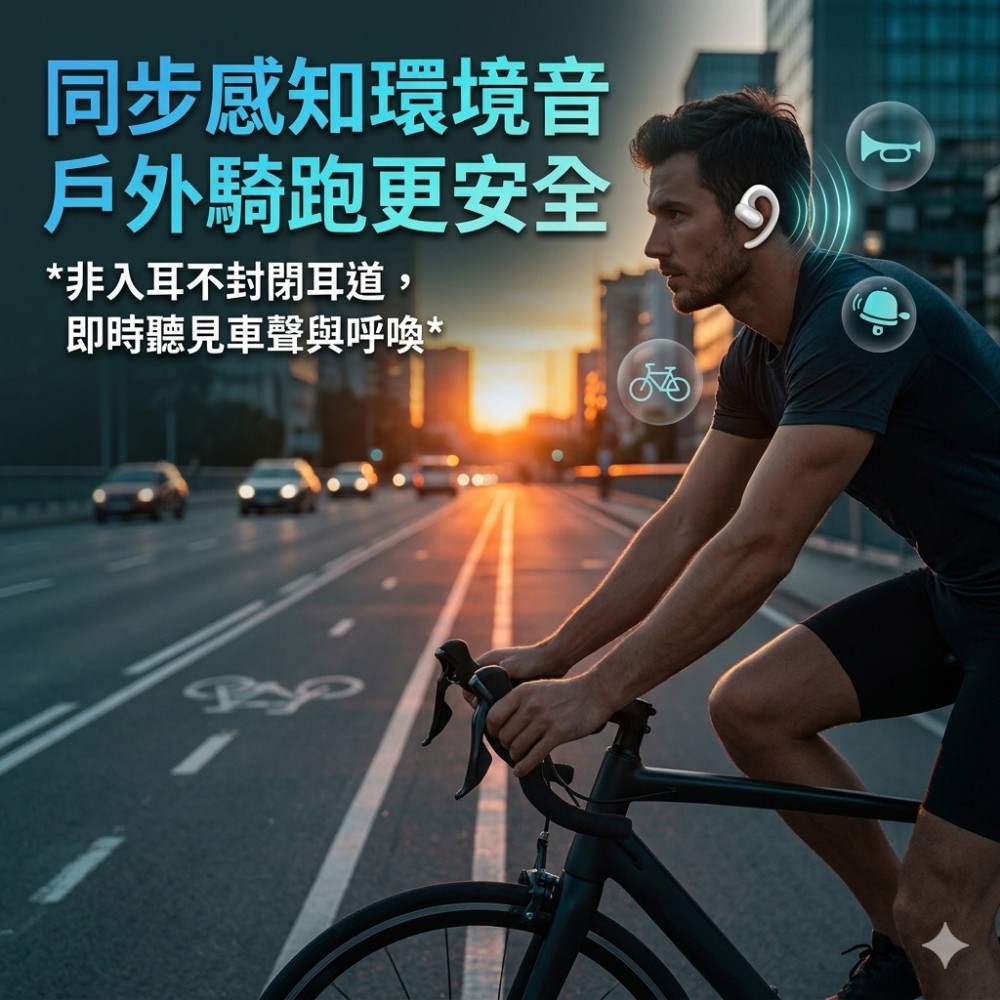 【FitLoop】開放掛耳式健身運動耳機 重訓跳繩不脫落 親膚防汗