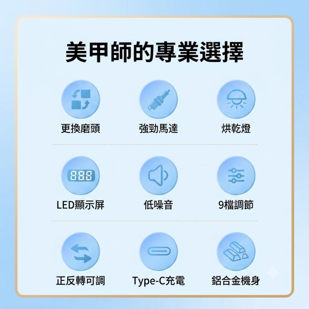多功能電動美甲打磨機 手持式卸甲磨甲器 修甲去死皮美甲工具