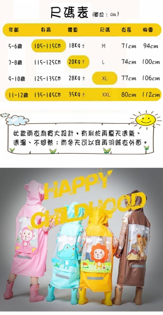 超萌加厚版兒童充氣帽雨衣(加厚 超萌 充氣帽)