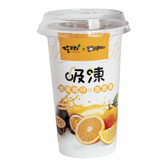 吃果籽百香果水果凍杯