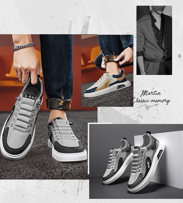 春夏透氣網面設計師同款男鞋 板鞋