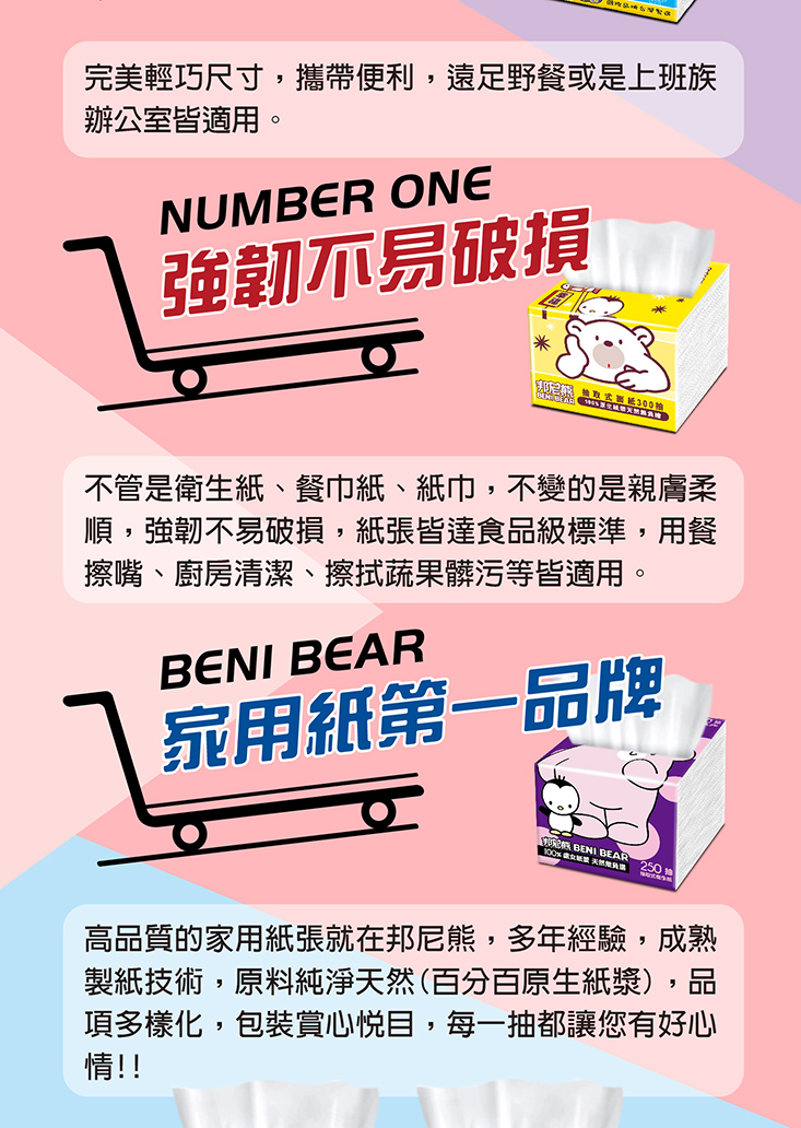 【BeniBear邦尼熊】抽取式衛生紙 320抽/300抽/250抽，180包
