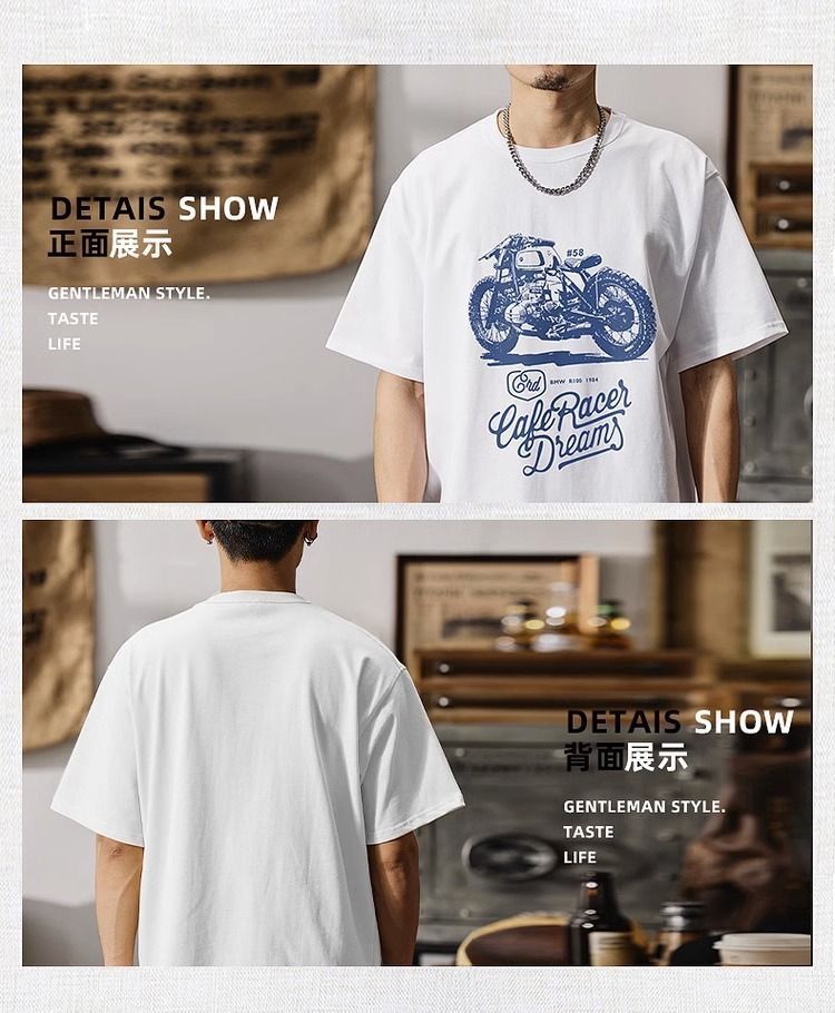 美式復古純棉男短袖T恤雅痞上衣