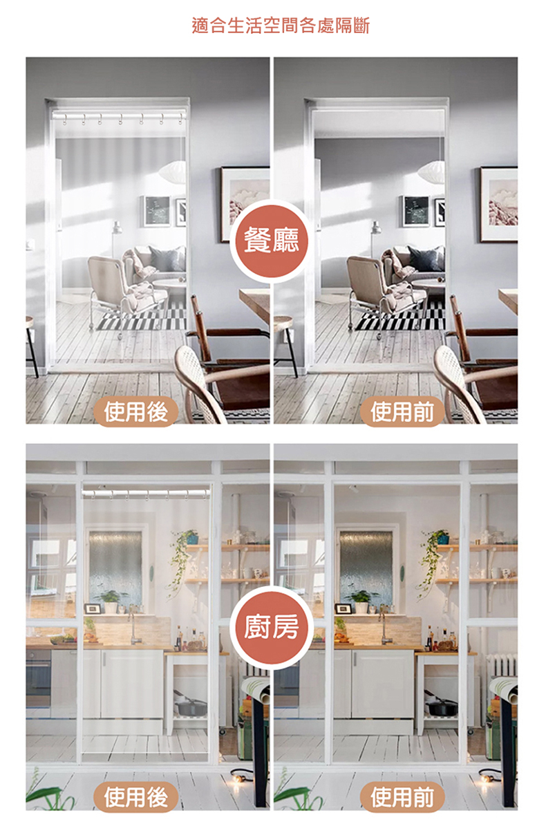 全透明加厚防水防霉浴簾拉簾 速乾科技 可手洗 PEVA環保材質 (兩種尺寸)