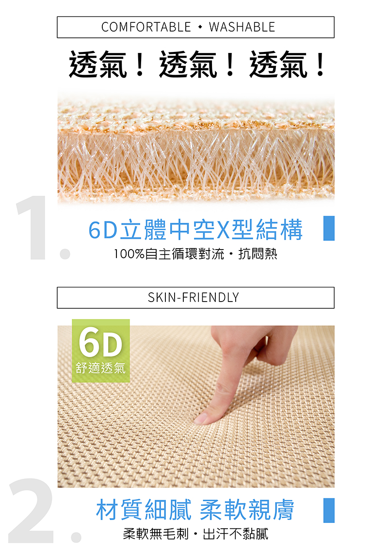 【日虎】MIT超舒眠6D透氣涼墊 多尺寸可選 可水洗 涼感墊 涼蓆 涼感床墊