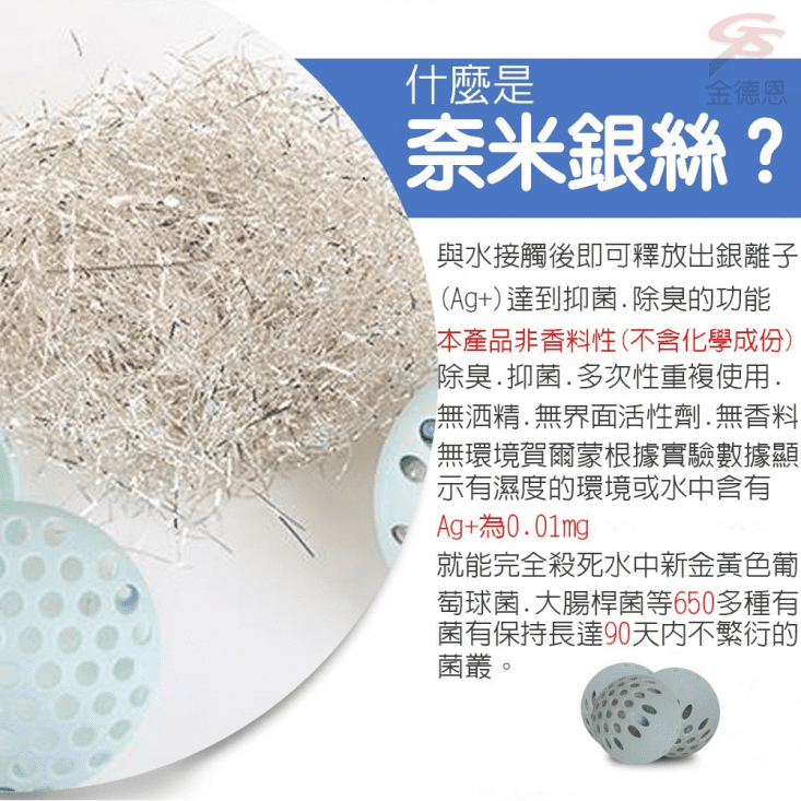       【金德恩】奈米銀離子活性除臭洗衣球1盒3顆(SGS/Ag+/TUV