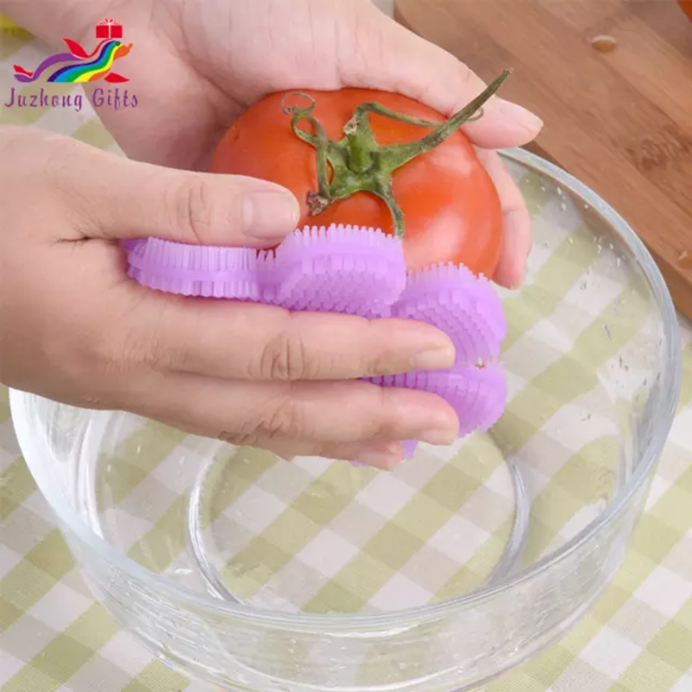食品級花卉軟膠矽膠洗碗隔熱刷 顏色隨機出貨