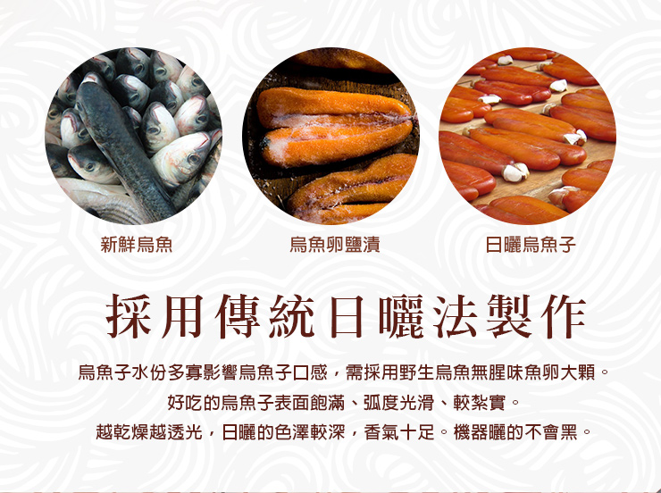 【築地一番鮮】嚴選口湖頭等獎野生烏魚子4兩