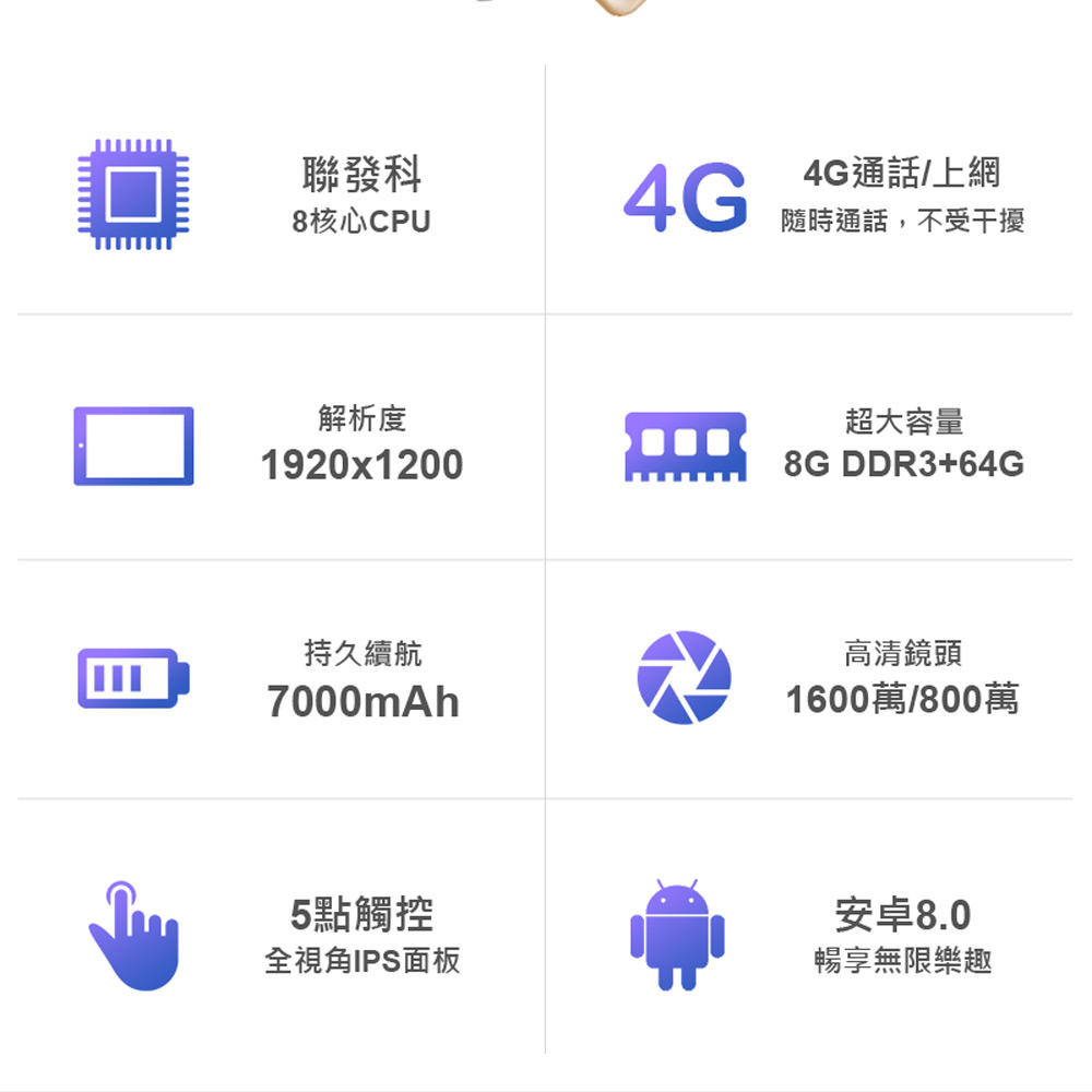 【Super Pad】極光神話 10.1吋 4G 通話平板電腦(8G/64G)