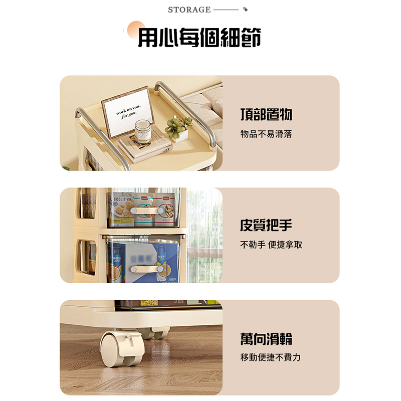 30面寬五層附輪抽屜收納櫃(收納櫃 置物櫃 推車)