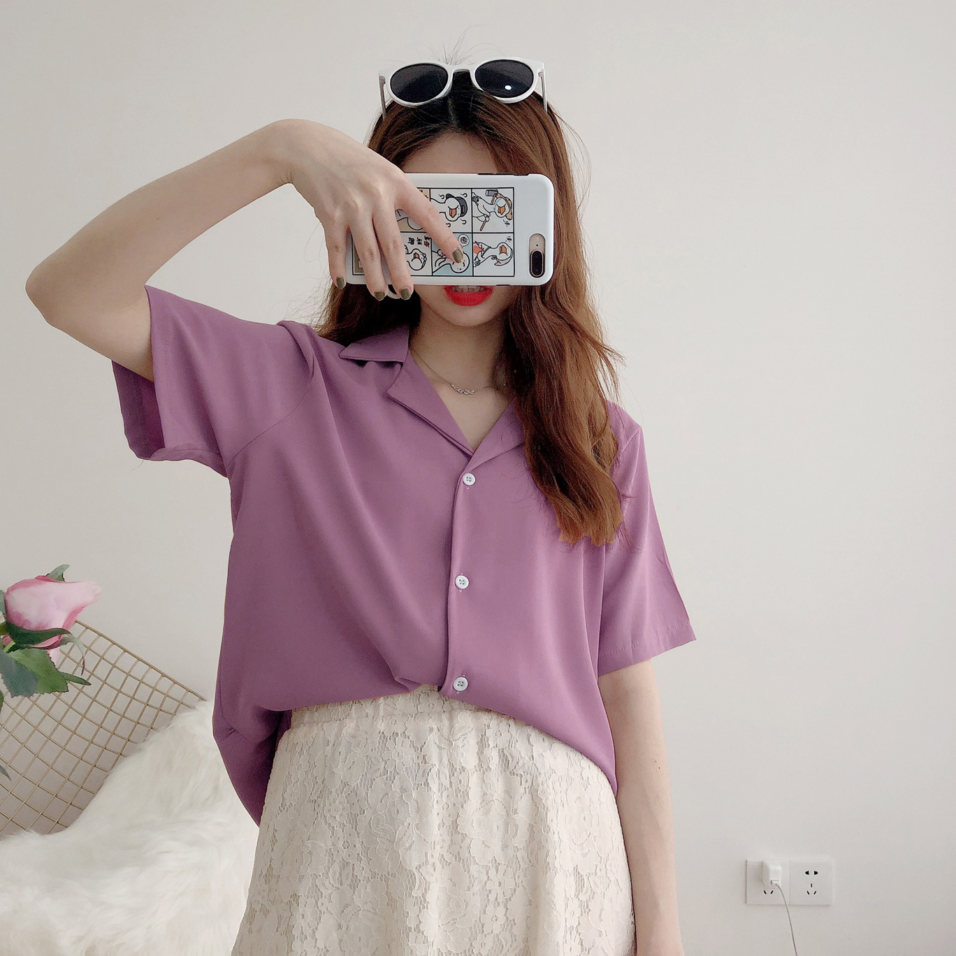 韓色系13色雪紡西裝領短袖襯衫 雪紡襯衫 雪紡上衣