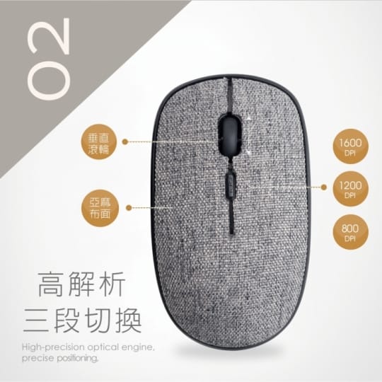 E-books M51 布面三段切換超靜音無線滑鼠
