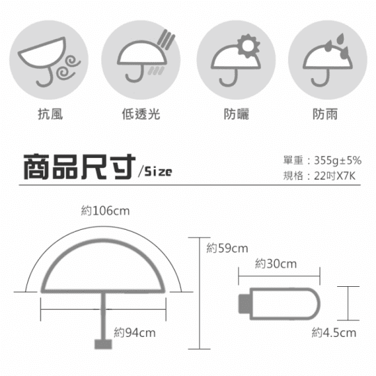 皮爾卡登童心樂園黑膠傘