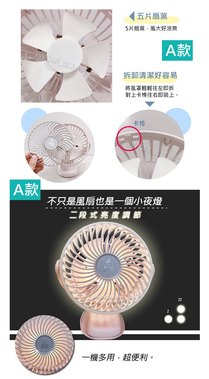 鋰電USB充電/隨充隨用【勳風】充電式行動風扇/檯燈扇/DC扇
