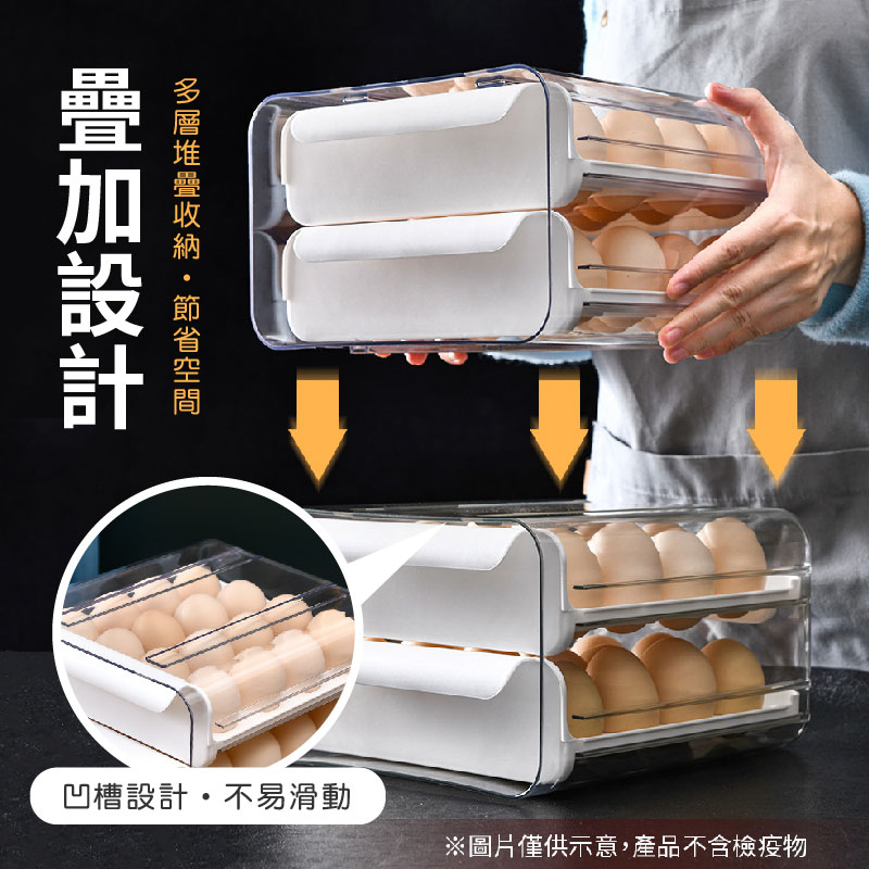 32格可疊加雞蛋收納盒/透明保鮮盒 冰箱收納架 三色可選