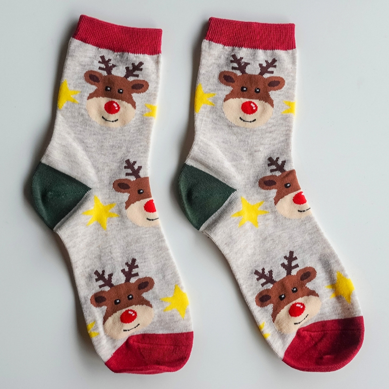 【凱美棉業】MIT台灣製 可愛純棉聖誕襪 耶誕襪 聖誕禮物 -聖誕撞色款