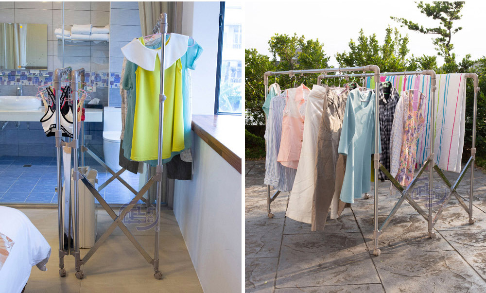       【百鈴】衣立不倒三桿可移動大容量多變曬衣架(超值組)