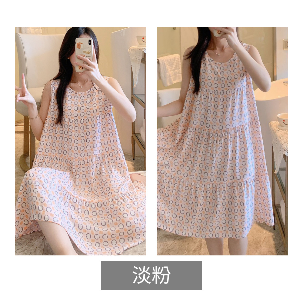 日系寬鬆氣質印花睡裙 七款任選 睡衣