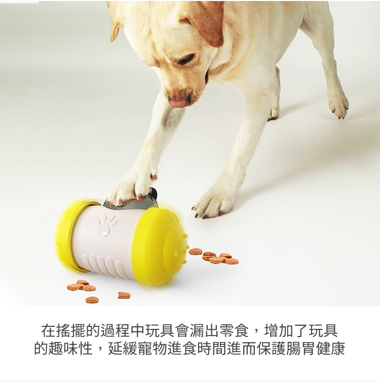 【慢食設計、提高愛寵運動量】寵物狗用不倒翁漏食球/玩具