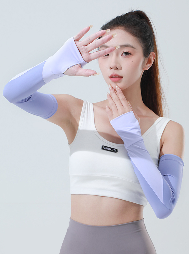 抗uv雙色高彈力涼感冰絲防曬袖套 騎車袖套 5色可選