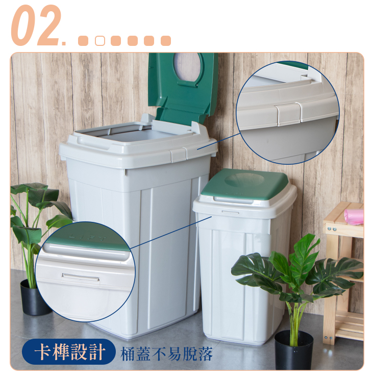聯府分類垃圾桶附蓋 垃圾分類 回收桶 分類垃圾桶 掀蓋式設計 (42L/95L)
