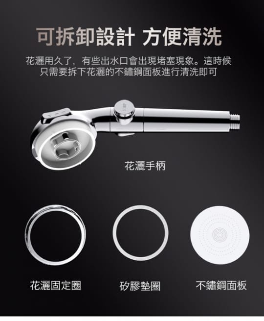 一鍵止水3段調節增壓省水蓮蓬頭 節水蓮蓬頭 加壓蓮蓬頭