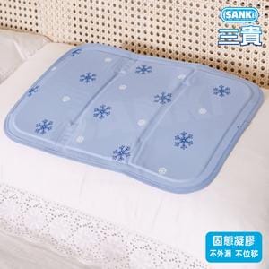 【日本三貴SANKI】散熱加強冰涼床墊 1床墊+2枕墊(素面藍)