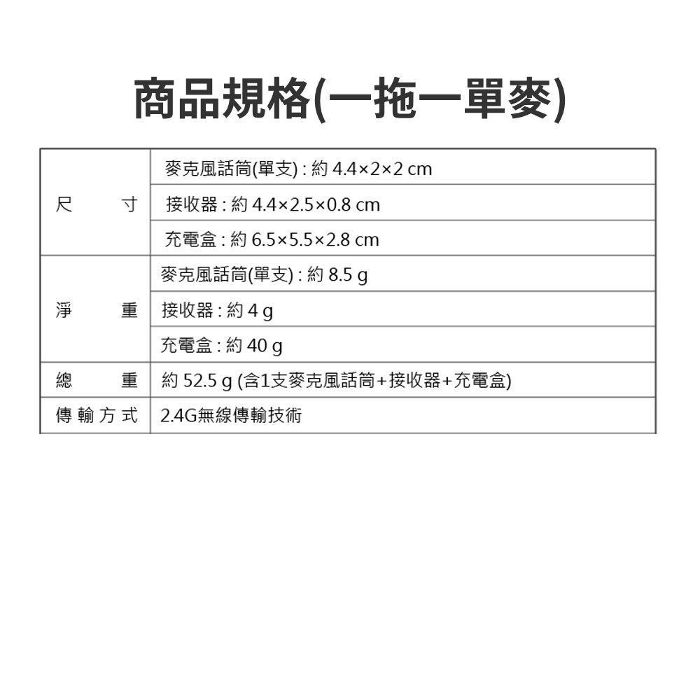 WRM-J16 帶數顯充電盒無線領夾收音麥克風 (Type-C/蘋果接頭款)