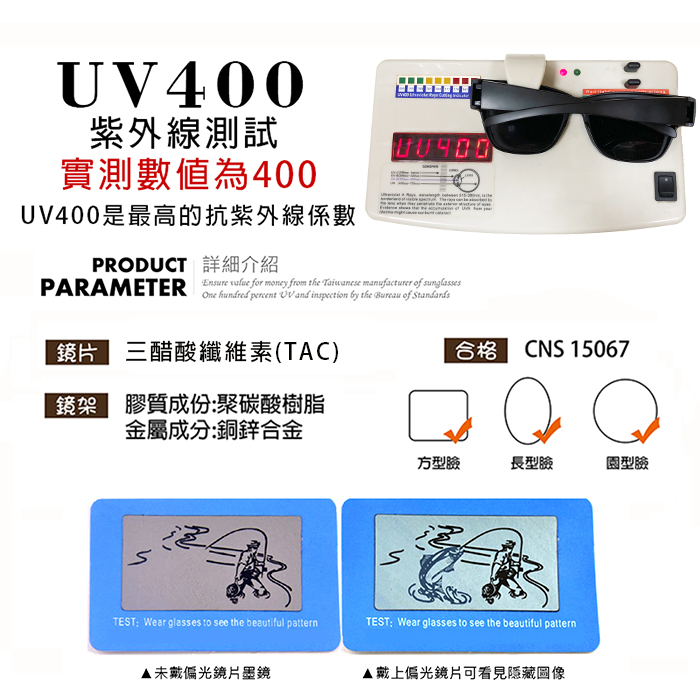       【SUNS】寶麗來時尚墨鏡 偏光太陽眼鏡 時尚霧黑 抗UV400/
