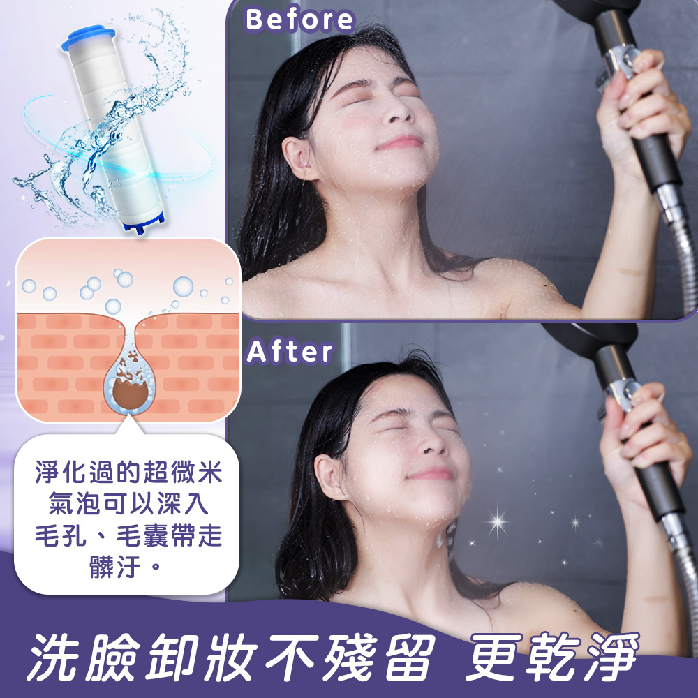 澡爽微米負離子美膚蓮蓬頭 含濾心5入