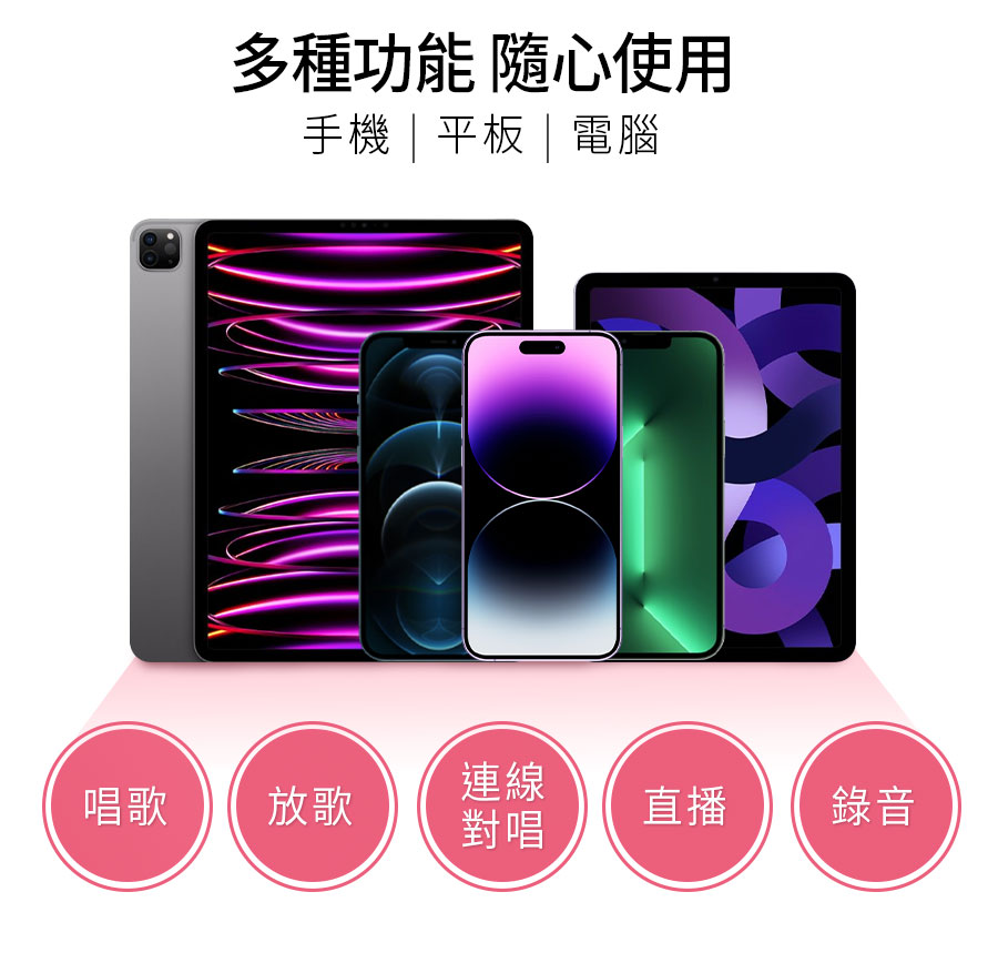 【Miuzic沐音】Pure PE5卡拉大頭麥 8W大功率無線對唱麥克風