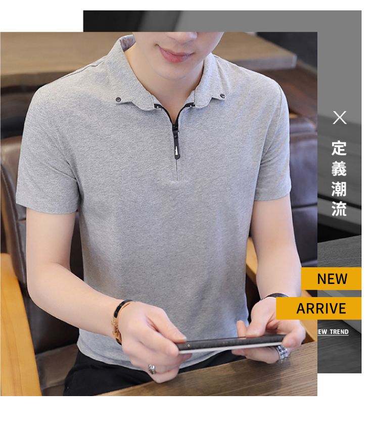 型男時尚吸濕排汗拉鍊領口POLO衫-3色可選 L-4XL