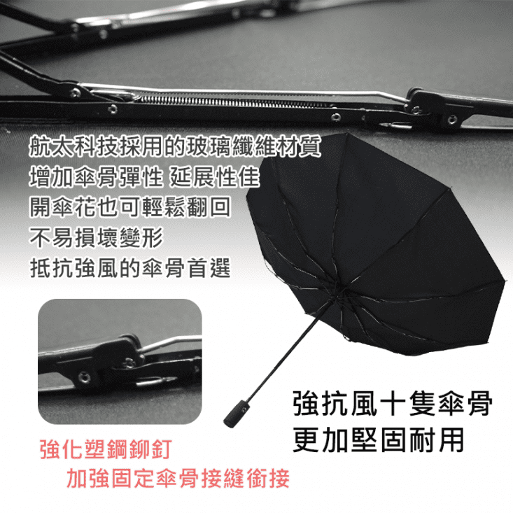 超防風十骨自動開收雨傘 生活市集