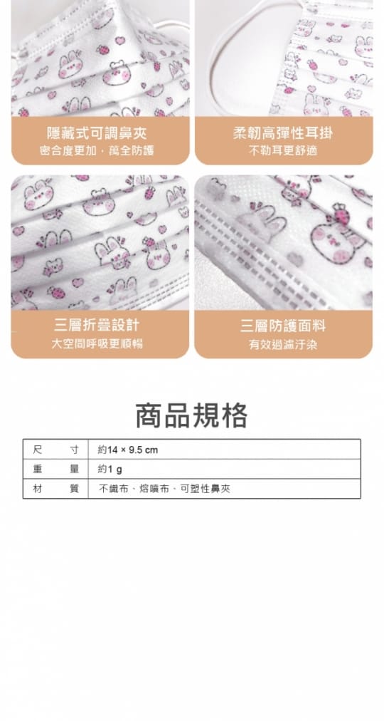 卡通造型兒童防護口罩