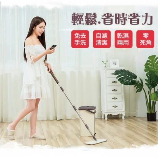 sinew新洗脫兩用雙槽平板拖把