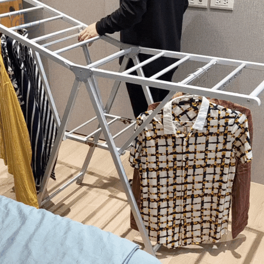 【百鈴】衣立不倒鋁合金翼型折疊帶輪曬衣架+竹漿去油擦巾CS598002-C008