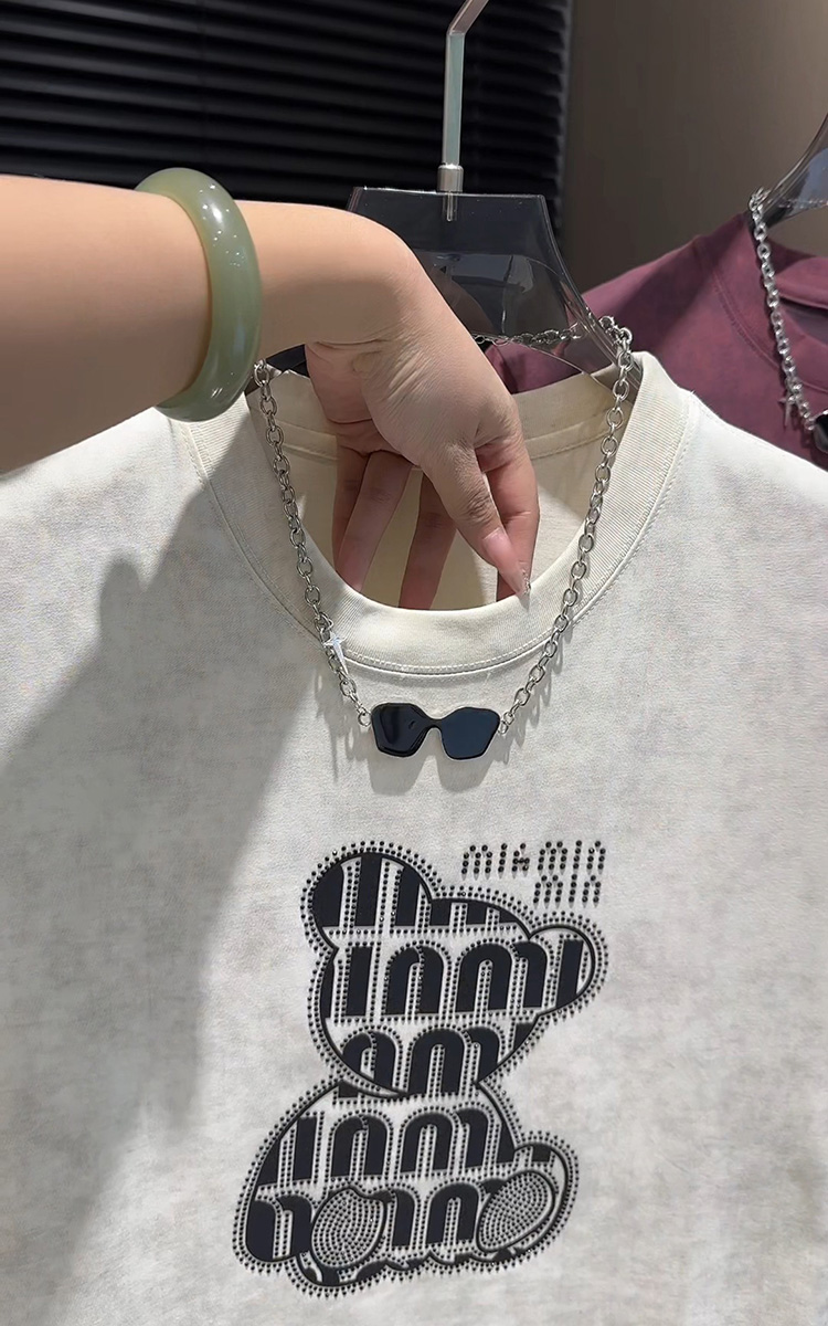 新款男士短袖圓領小熊印花T恤