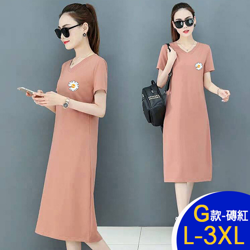 韓國製休閒運動寬鬆修身顯瘦中長洋裝 連身裙 多款任選