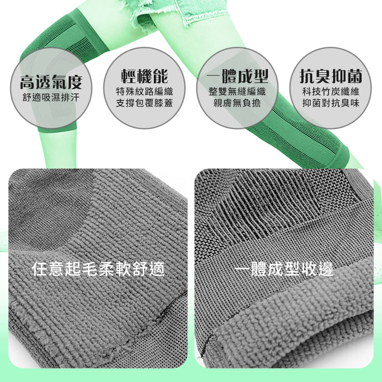 【GIAT】男女適用竹炭透氣彈力護膝&腰帶 台灣製