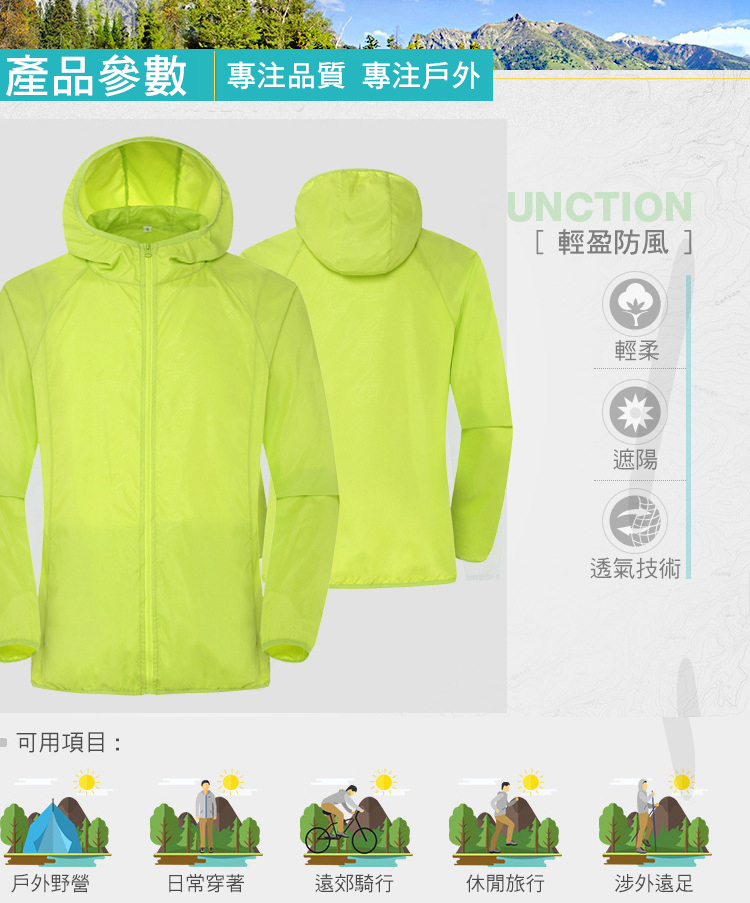 輕薄防風透氣涼爽防曬外套 S-4XL 附收納袋 10色 風衣外套